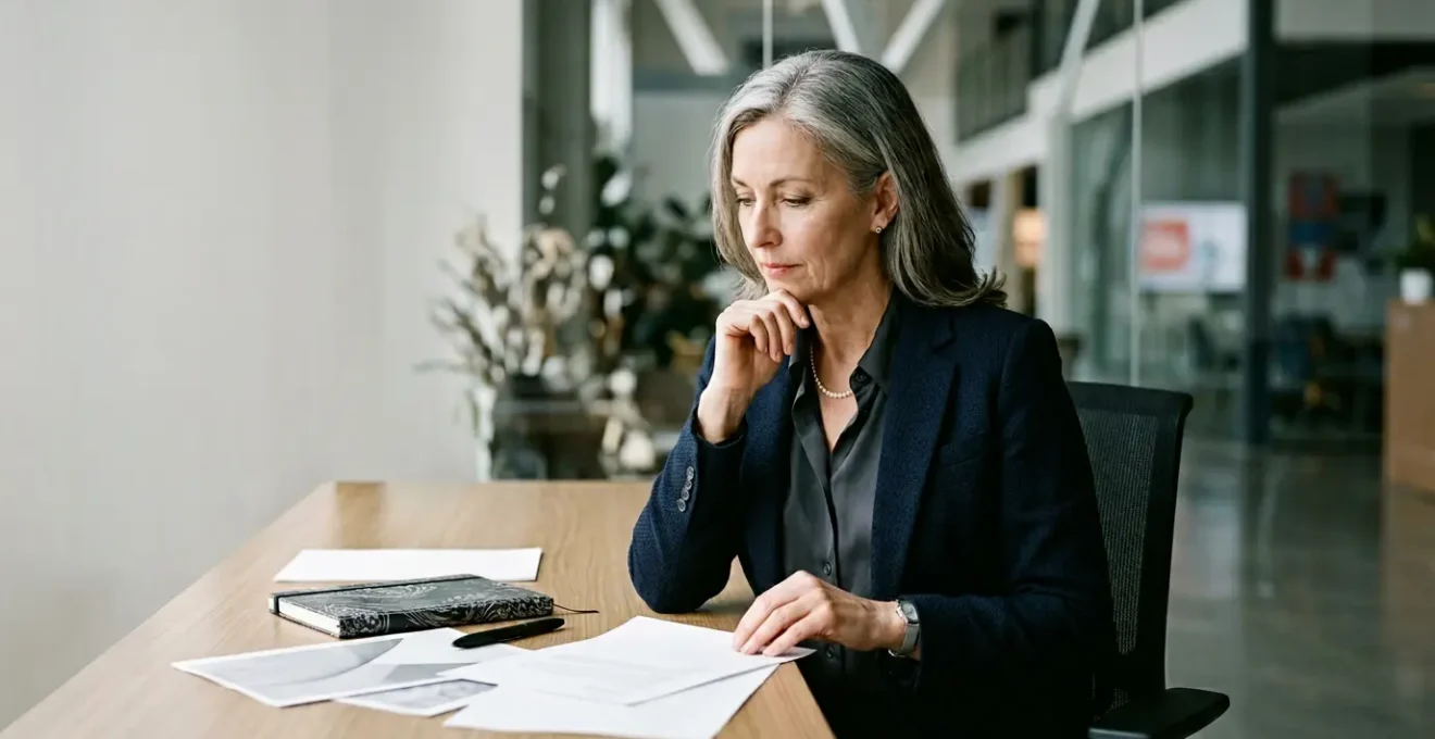 Professionnel expérimenté analysant ses compétences dans un environnement de travail moderne