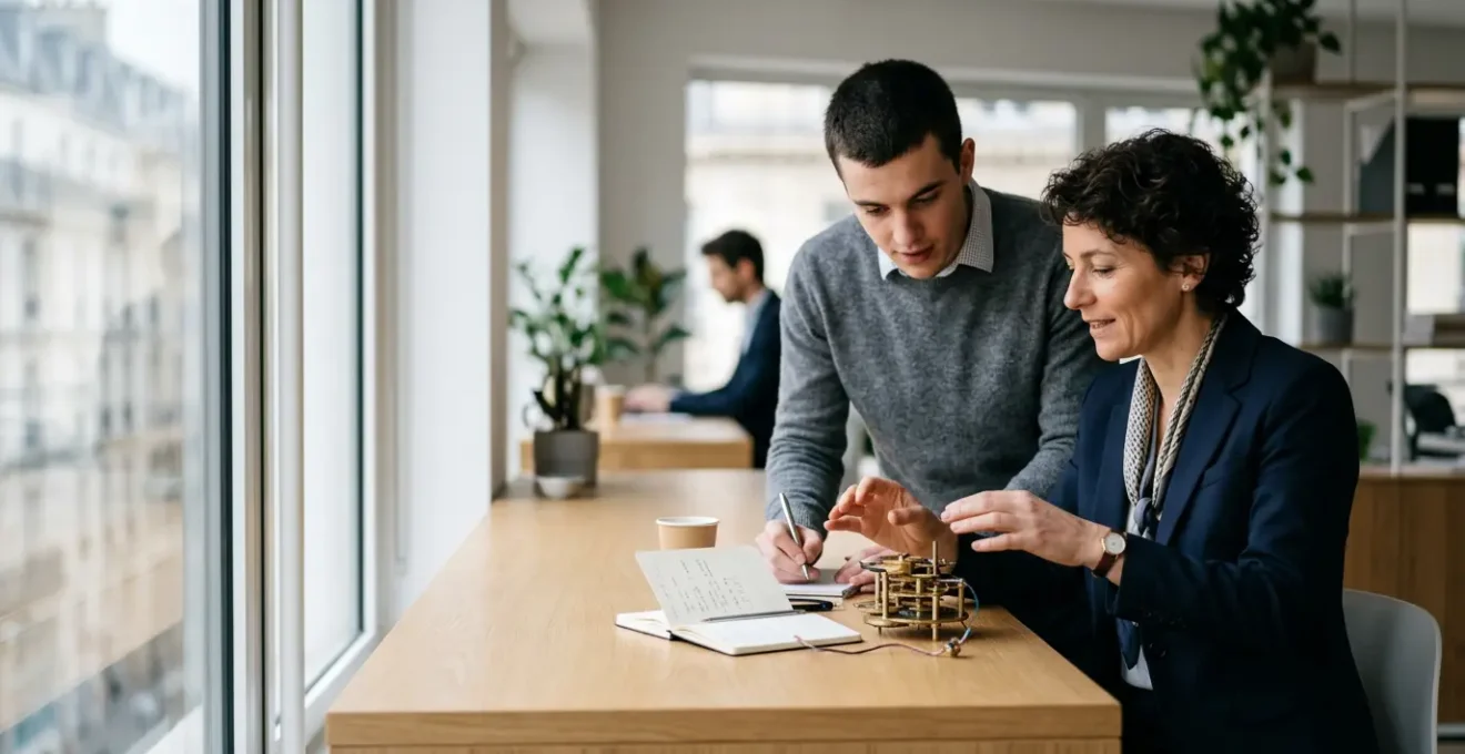 Transmission du savoir-faire entre maître d'apprentissage et apprenti dans un environnement professionnel moderne