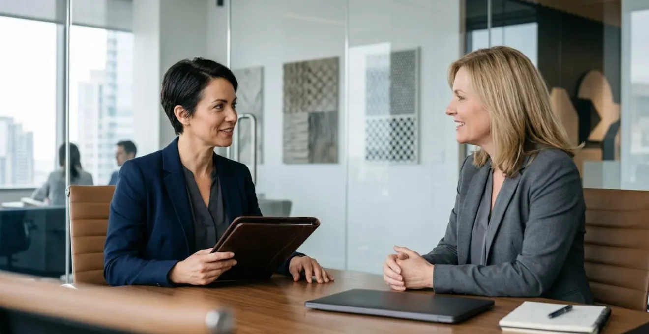 Négociation salariale après formation professionnelle dans un bureau moderne