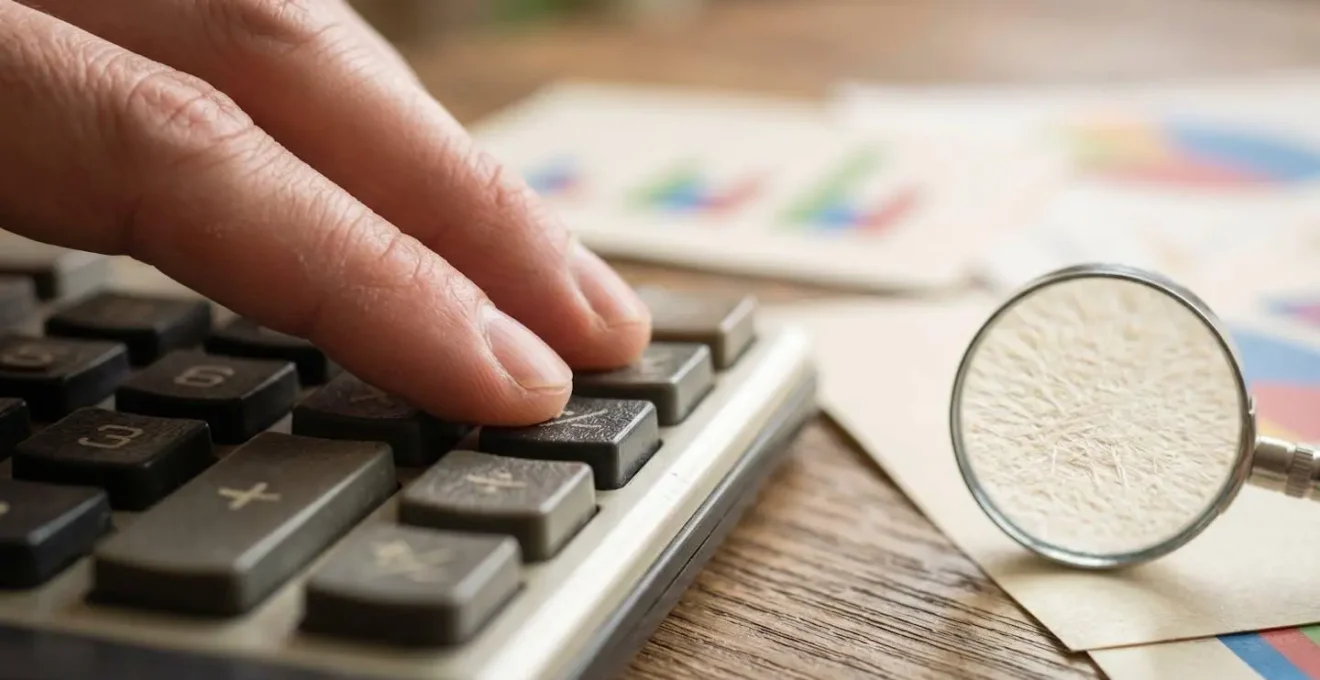 Mains analysant des documents financiers de formation avec calculatrice