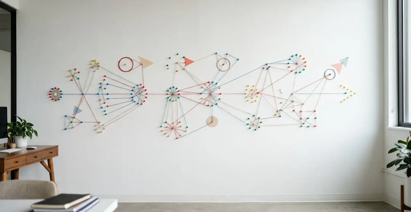 Calendrier mural avec dates clés et échéances marquées pour un projet de formation